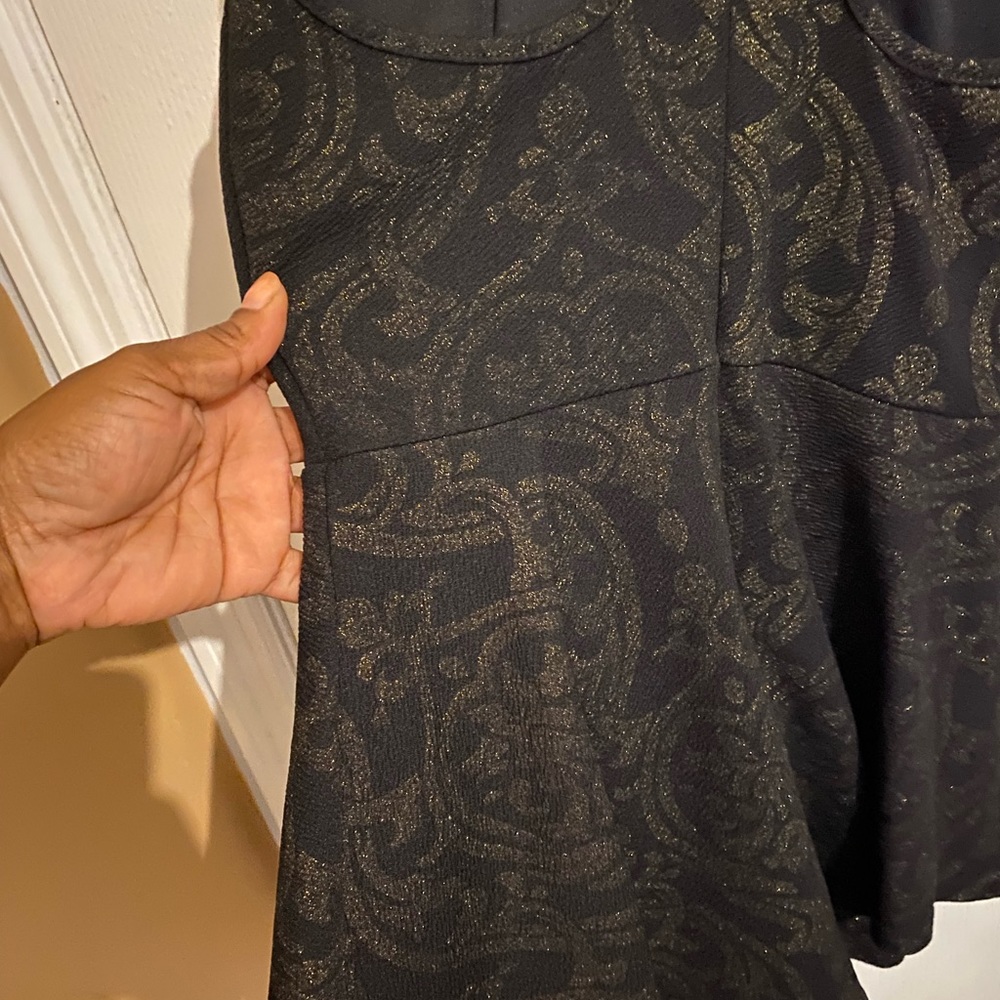 Black/Gold Skort Romper - Picture 3 of 4